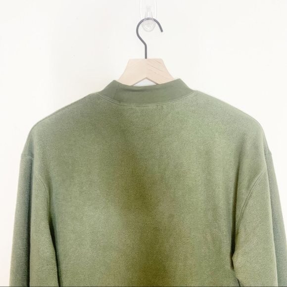 NWT Abound Olive Night Mock Neck Long Sleeve Cropped Fleece Pullover Small - Picture 7 of 11
